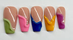 Prismatic 3D Abstract Press On Nails|Reusable Custom Nails