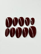 Dark Brown Solid Color Press on Nails| Reusable Custom Nails