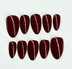 Dark Brown Solid Color Press on Nails| Reusable Custom Nails