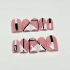 Blush Noir Black & White Press On Nails| Custom Reusable Nail Sets