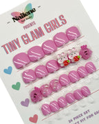 Packaging of Nailene Tiny Clam Girls nail art set with pink nail designs on a white background.