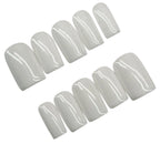 Set of white press-on nails on a white background