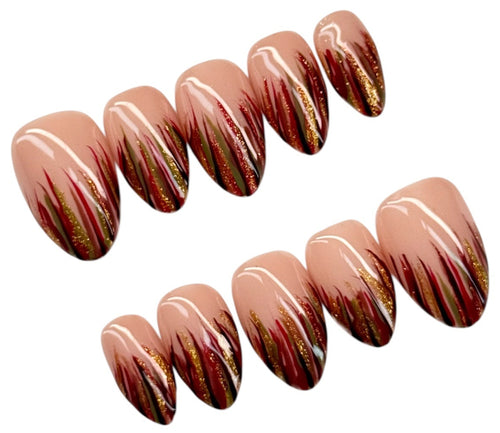 Set of gradient nail designs on a white background