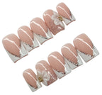Champagne Veil French Tips Press-On Nails| Reusable Custom Set