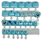 Pastel Blue Butterfly Kids Press on Nails| Hand painted Reusable Nail Set