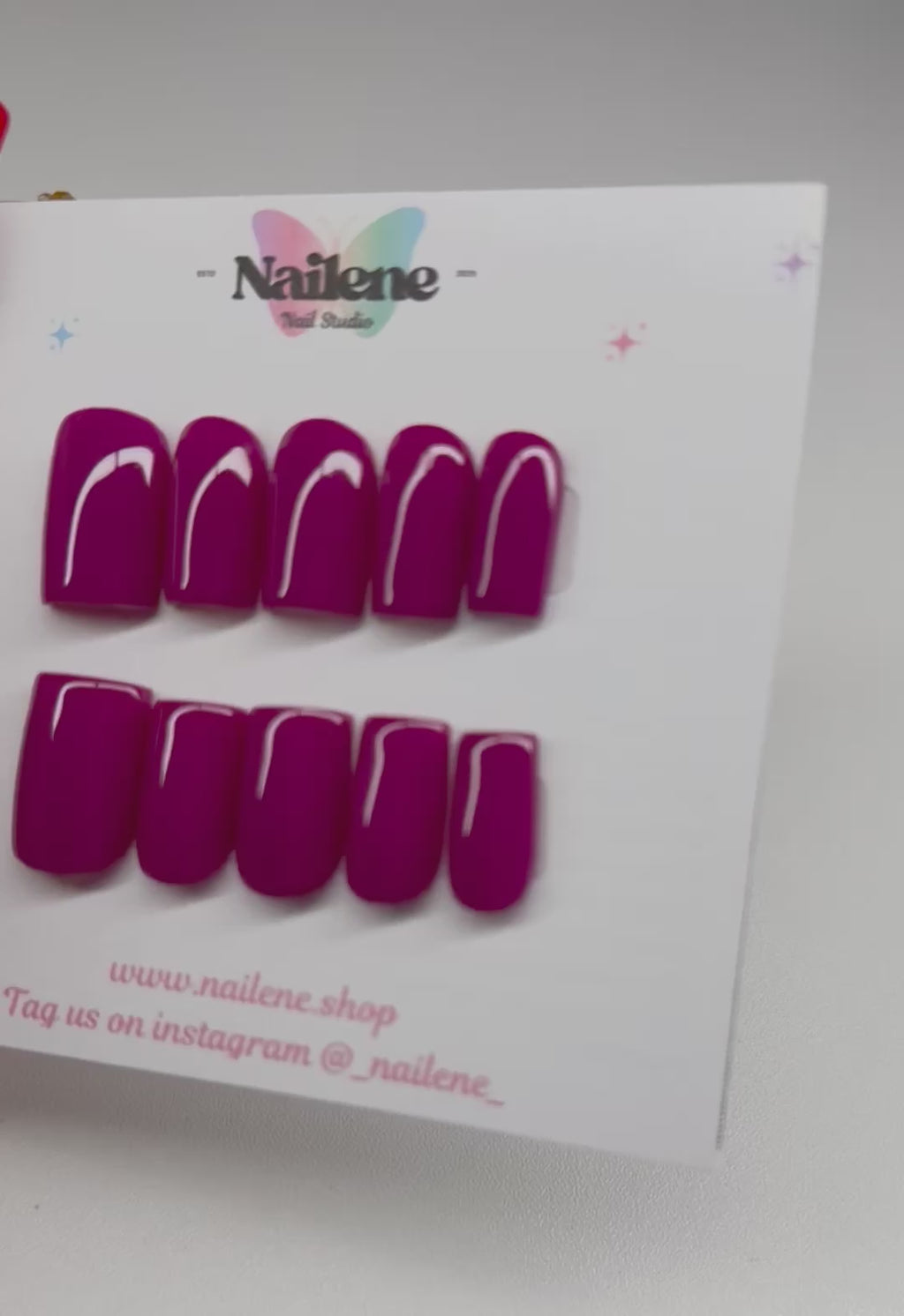 Plum Pop Solid Color Press On Nails| Reusable Custom Nails