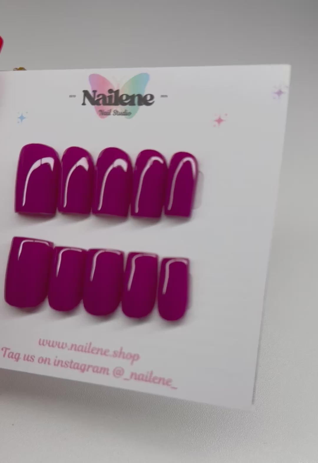 Plum Pop Solid Color Press On Nails| Reusable Custom Nails