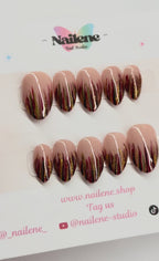 Autumn Ember French design Press On Nails|Reusable Custom Nails