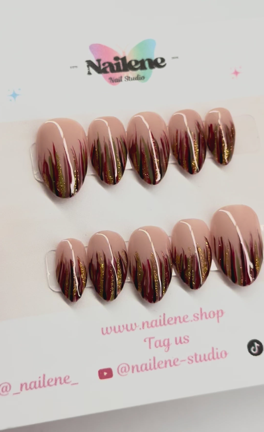Autumn Ember French design Press On Nails|Reusable Custom Nails
