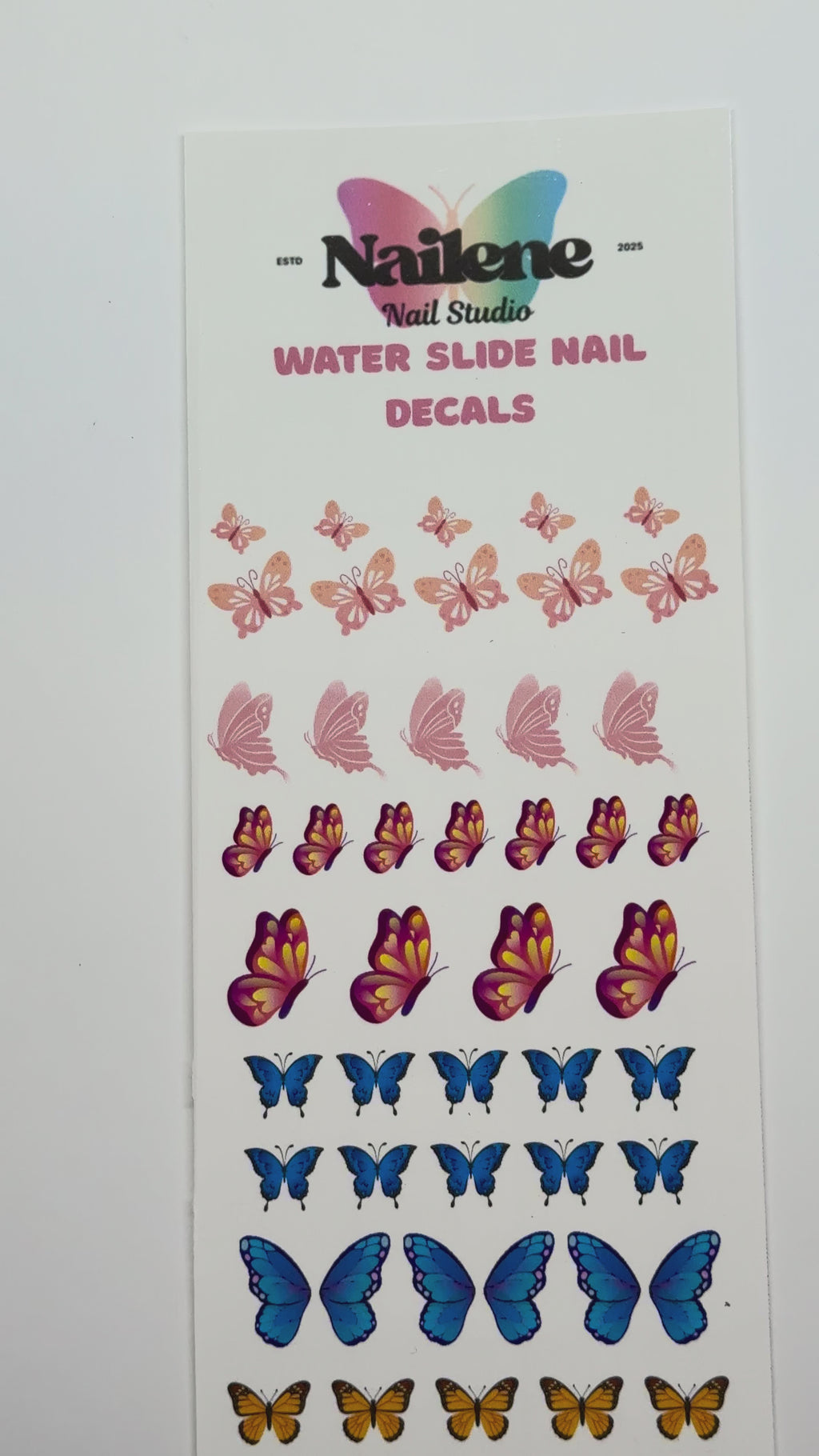Butterfly Water Slide Nail Decals |Nail Art Transfers