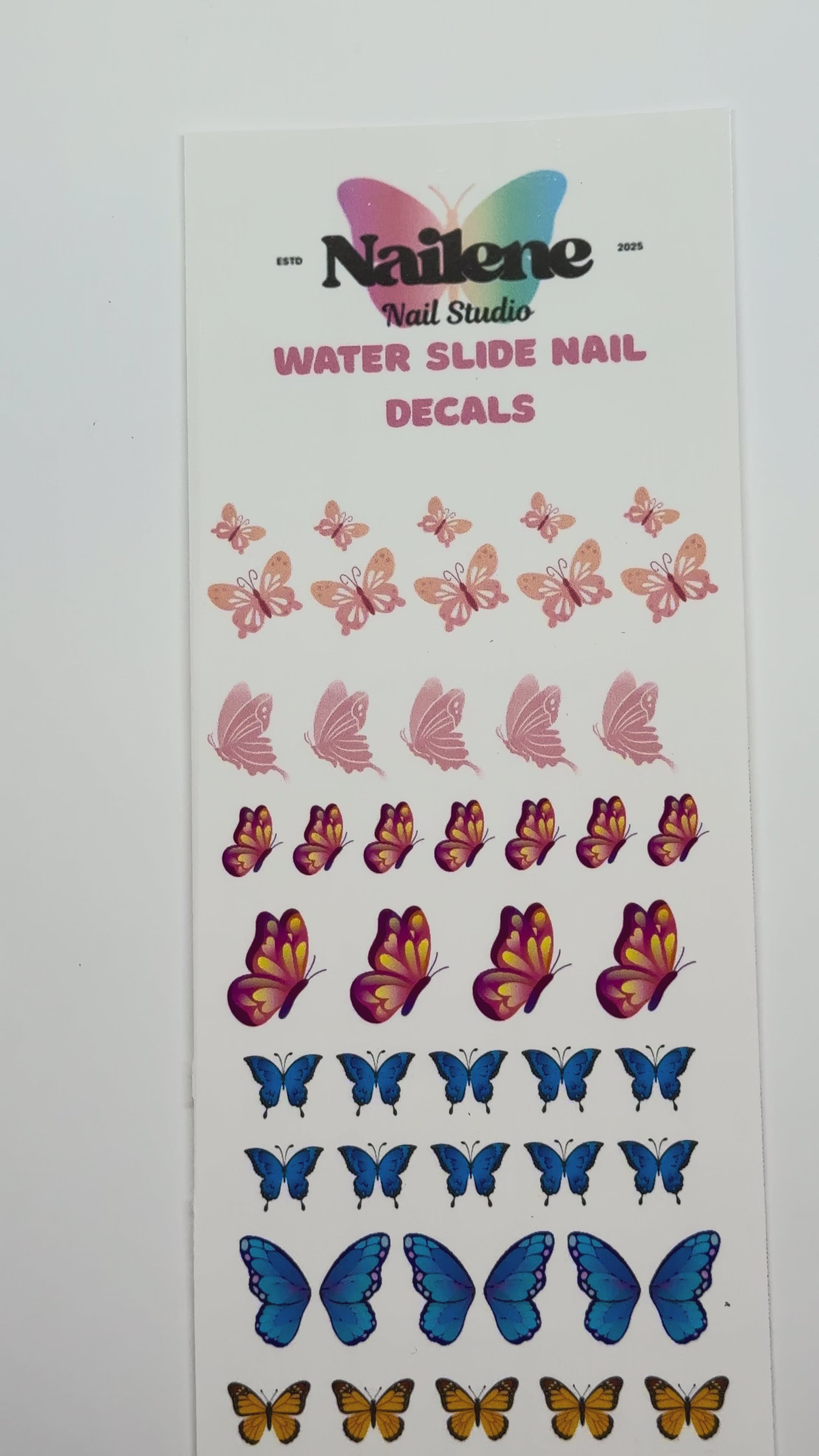Butterfly Water Slide Nail Decals |Nail Art Transfers