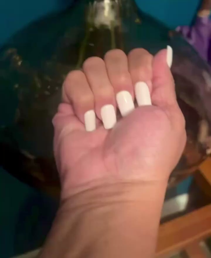 Milky White Solid Color Press On Nail Set| Reusable Custom Nails
