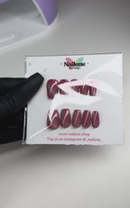 30 Pcs Cat Eye Solid Color Press On Nails| Reusable Custom Nails